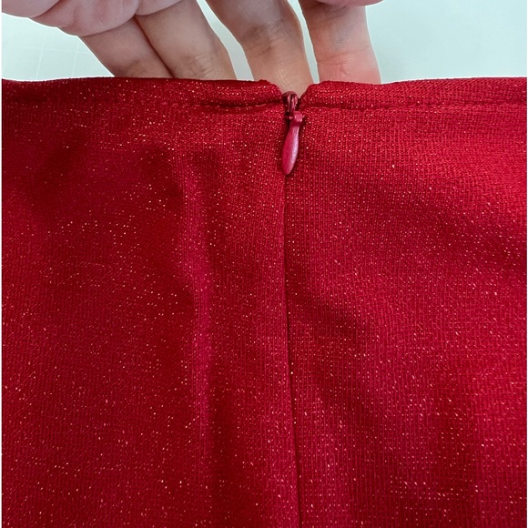 American Living Red V-neck Lurex Dress Size 16 - Picture 10 of 16